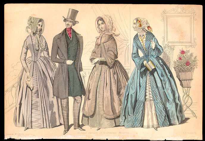 Victorian Fashion Illustrations - Columbian Magazine February 1844