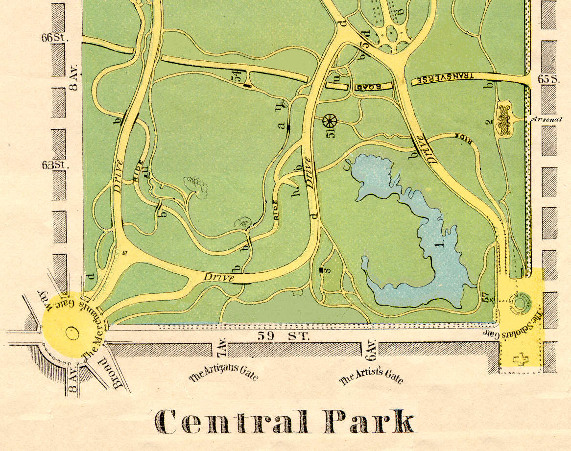 An Old Map of Central Park New York